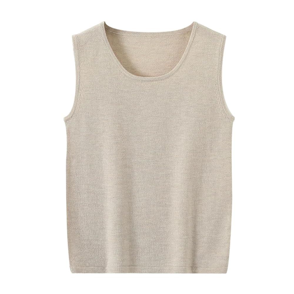 Women Pure Wool Knitted Camisole Ladies Round Neck Joker Vest Sleeveless Sweaters Stylish Simple ... | Amazon (US)