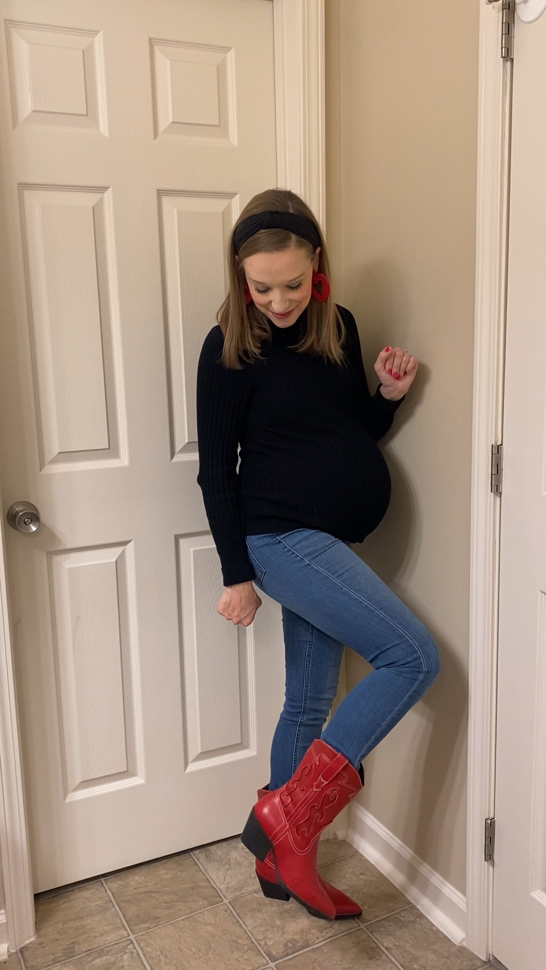 The cutest and easiest Valentine’s Day outfit idea!! Red western boots! Red cowboy boots! Target boots!! Western cowboy boots!! Valentine’s Day beaded earrings!! Amazon earrings! Easy outfit idea!! 

#LTKshoecrush