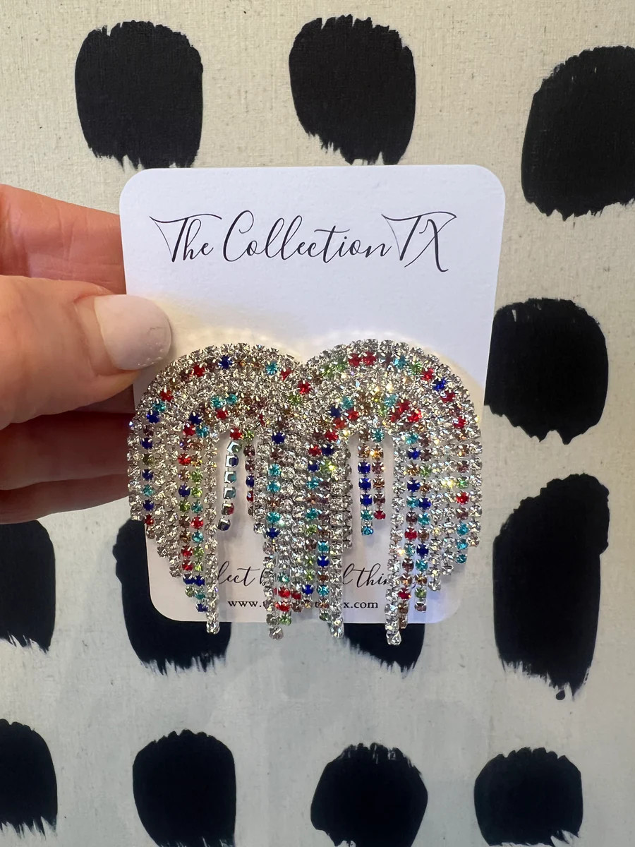 Rainbow Black & Multi-Color Chandelier Earrings | The Collection TX 