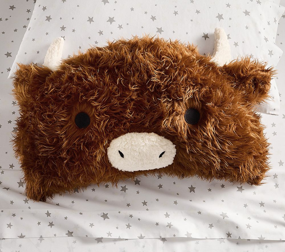 Cozy Highland Cow Critter Pillow | Pottery Barn Kids