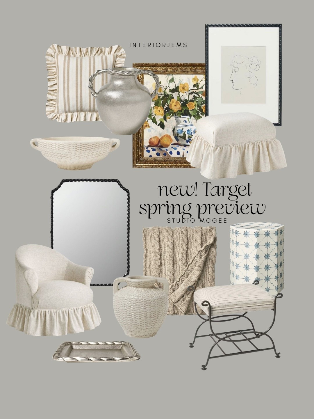 No spring preview at target you can’t buy it just yet but you can look at them online right now including wall, art, decorative mirror, furniture, accent chair, chairs, ottoman, throw blankets, ruffled pillows, decorative bowl, decorative vase, silver accessories I’m loving

#LTKdayinmylife #LTKSaleAlert #LTKHome