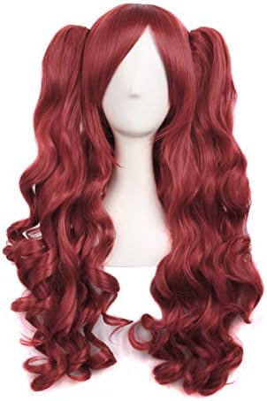 Amazon.com: MapofBeauty 28"/70cm Lolita Long Curly Clip on Ponytails Cosplay Wig (Bronze Red) : C... | Amazon (US)