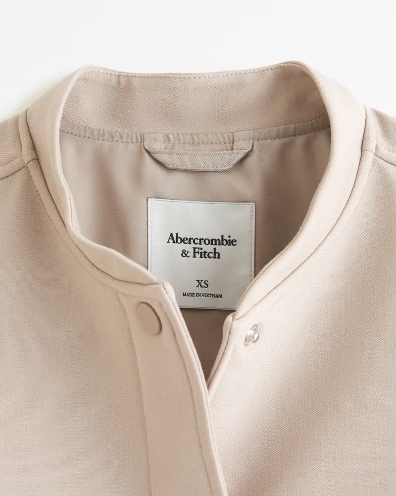 Short Menswear Bomber Jacket | Abercrombie & Fitch (US)