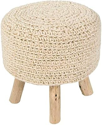 Jaipur Wool Stool, Bleached Sand, 16" x 16" x 16" | Amazon (US)