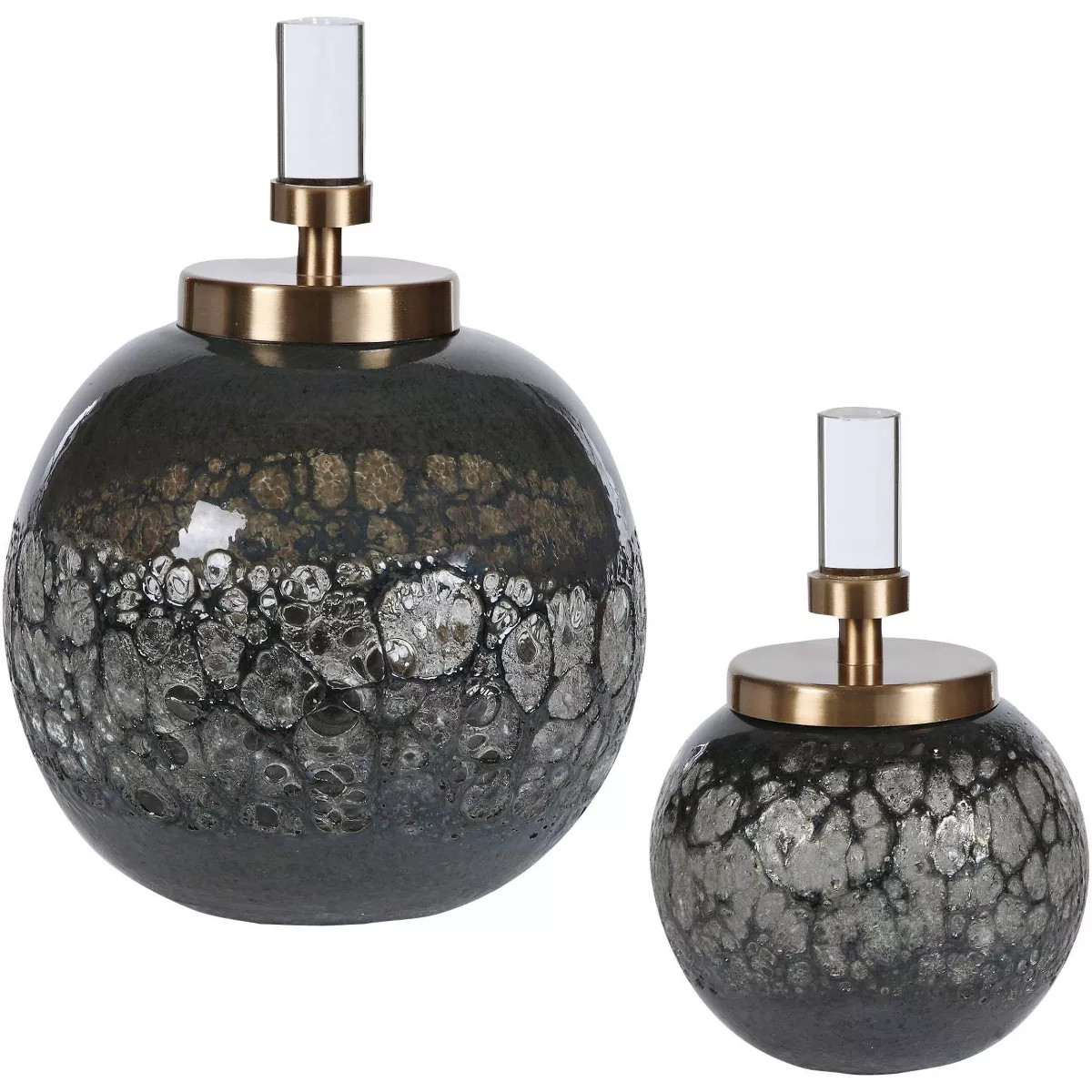 Uttermost Cessair Blue and Gray Art Glass Bottles Set of 2 | Target