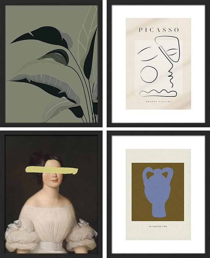 SIGNWIN Framed Poster Bathroom Decor 11"x14"x 4 Black, Wall Art Room Decor Multicolor for Living ... | Amazon (US)