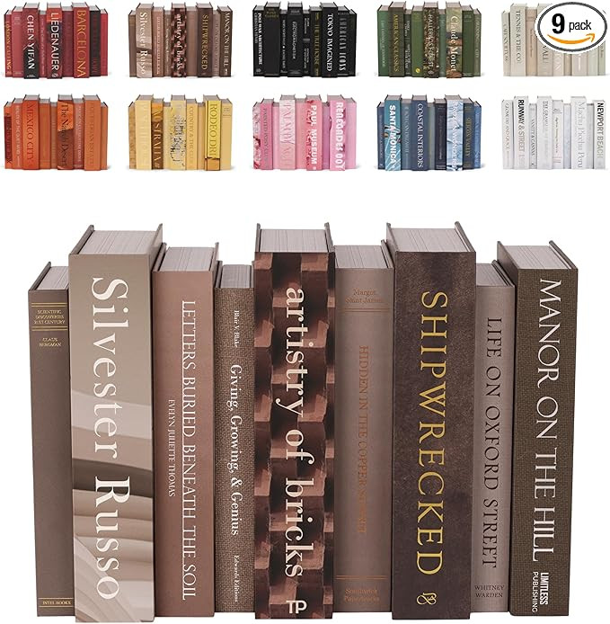 9 Faux Books with Hidden Storage (Earth), Vintage Books, Secret Storage, Bookshelf Decor, Coffee ... | Amazon (US)