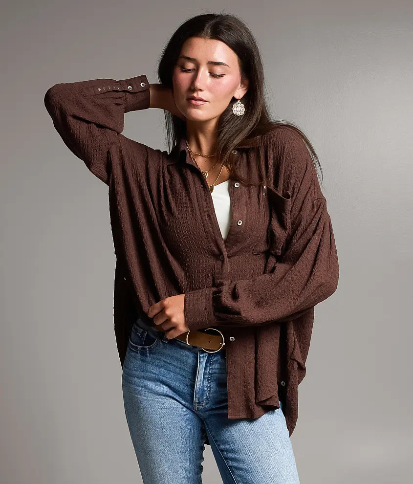 X-Large Raisin Textured Shirt | Buckle