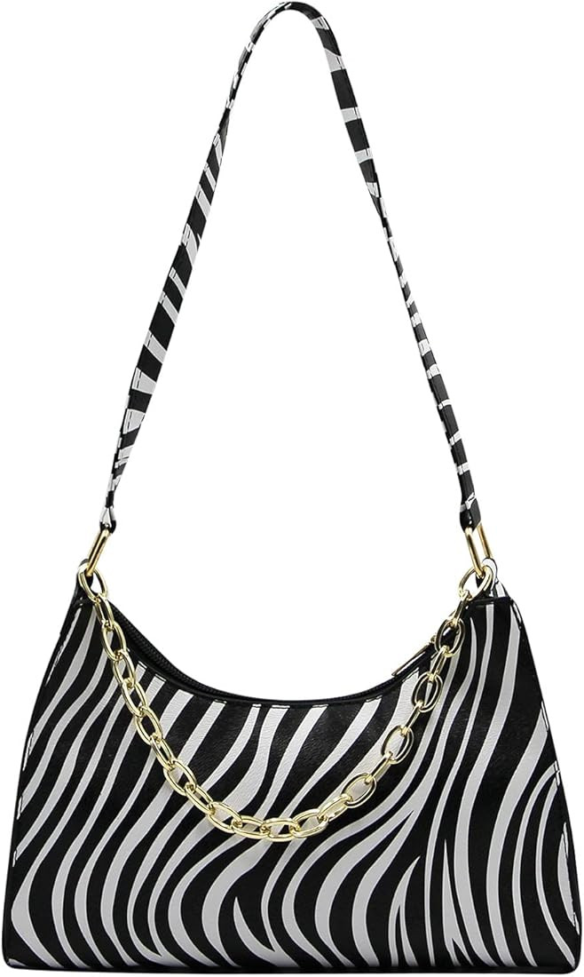 Women's Zebra Print Tote Shoulder Bag Leather Top Handle Purse Travel Handbag Clutch Wallet with ... | Amazon (US)