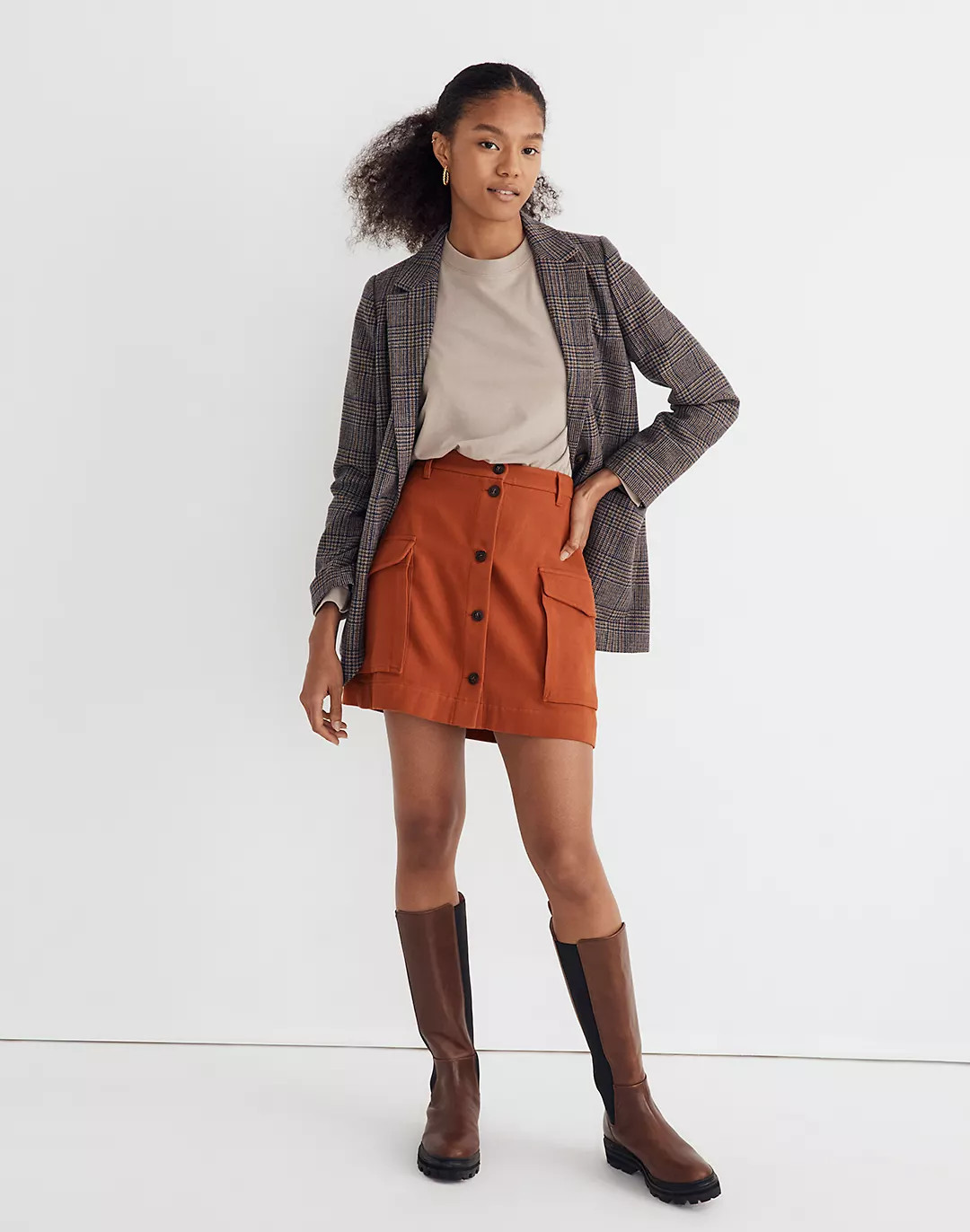 Drapey Moleskin Cargo Mini Skirt | Madewell