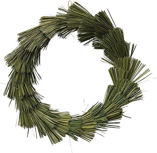 Creative Co-Op 22" Round Dried Natural Plume Grass Wreath, Green | Amazon (US)