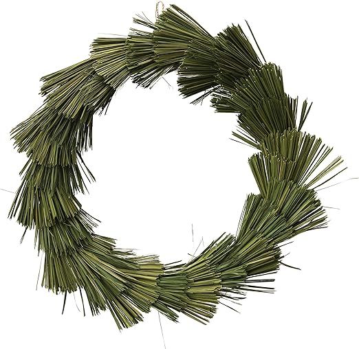 Creative Co-Op 22" Round Dried Natural Plume Grass Wreath, Green | Amazon (US)