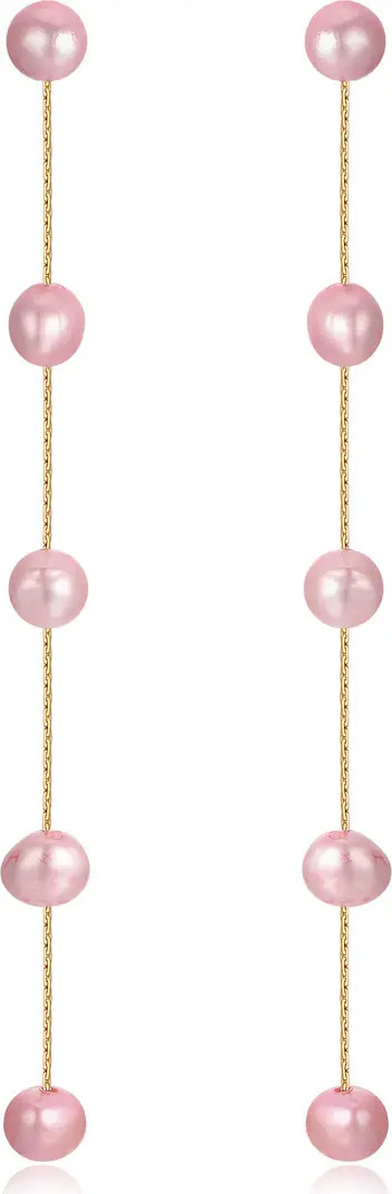 Dripping Freshwater Pearl Linear Drop Earrings | Nordstrom