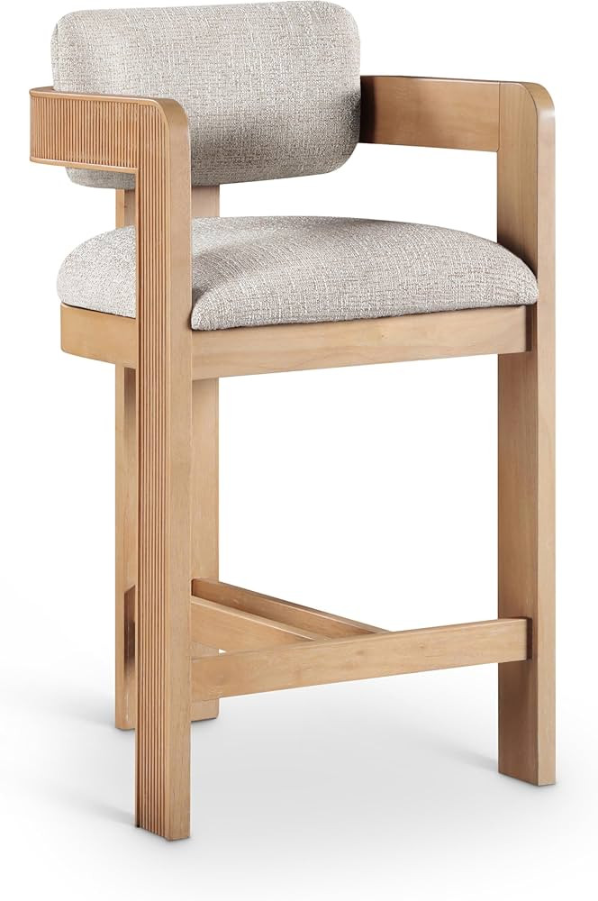 Meridian Furniture 11074Beige-C Sacha Collection Art Deco Counter Stool with Rich Beige Polyester... | Amazon (US)