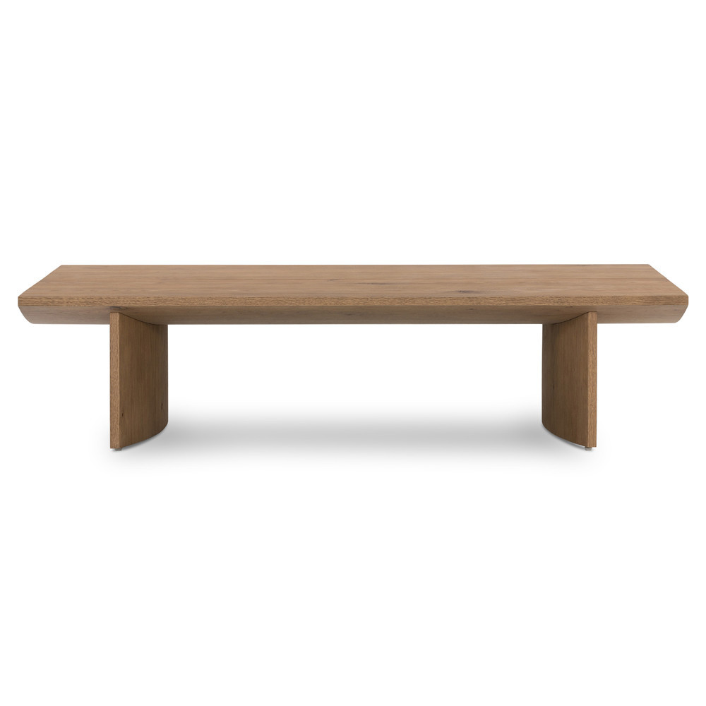 Matthew Rustic Lodge Brown Thick Oak Wood Rectangular Coffee Table | Kathy Kuo Home