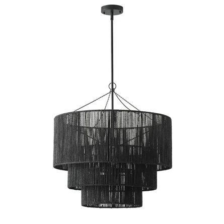 Arlandus 1-Light Woven Black Finish Dimmable Pendant Light | Wayfair North America