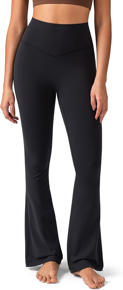 Colorfulkoala No Front Seam Flare Leggings Dreamlux High-Waisted Workout Yoga Pants for Women 27.... | Amazon (US)