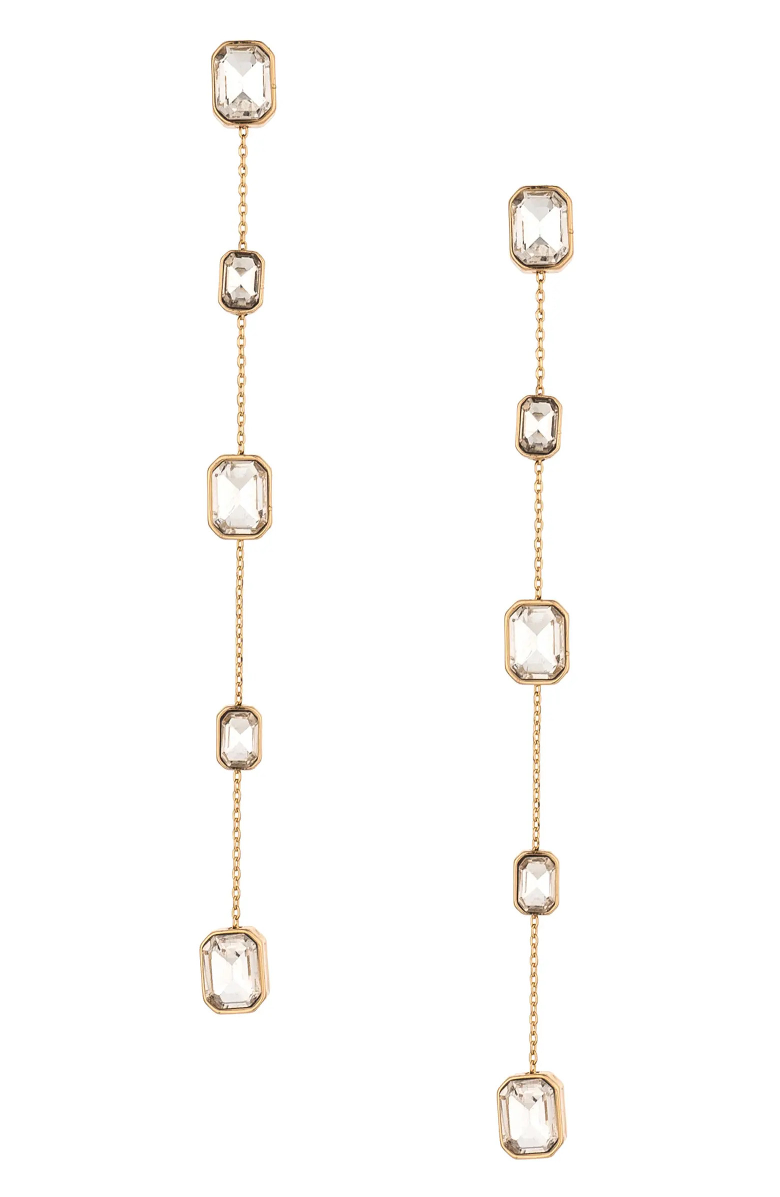 Baguette Crystal Linear Drop Earrings | Nordstrom