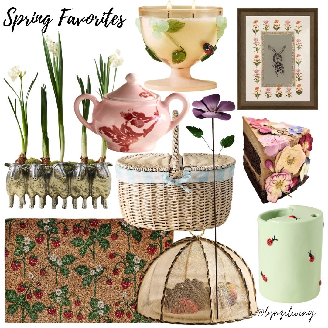 Anthropologie Spring Favorites

Spring decor 2026, spring home decor 2026, floral decor, botanical decor, sheep planter, sheep vase, strawberry welcome mat, garden decor, outdoor food cover, picnic basket, outdoor dining, ladybug cup, edible florals, pansy garden stake, pink teapot, floral teapot, floral candle, ladybug candle, Easter decor, Easter wall art, rabbit wall Art, food dome 

#LTKHome #LTKSeasonal