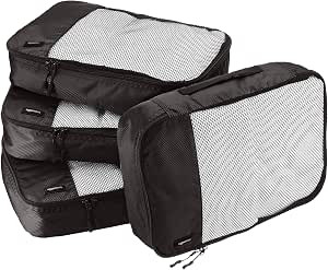 AmazonBasics 4 Piece Packing Travel Organizer Cubes Set - Medium, Black | Amazon (CA)