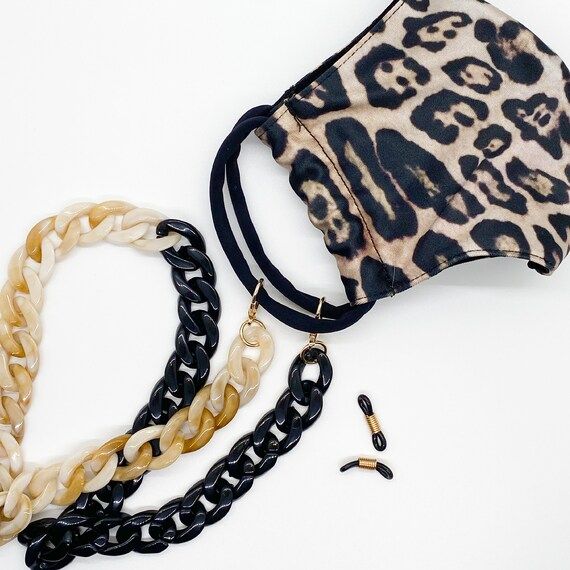 Black & Tan Acrylic Mask Holder  Sunglasses Chain  Necklace | Etsy | Etsy (US)
