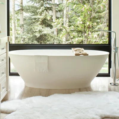 MTI - Alissa - Freestanding Air Bath Tub - White/Matte - 71.5X37X24.125 | Wayfair Professional