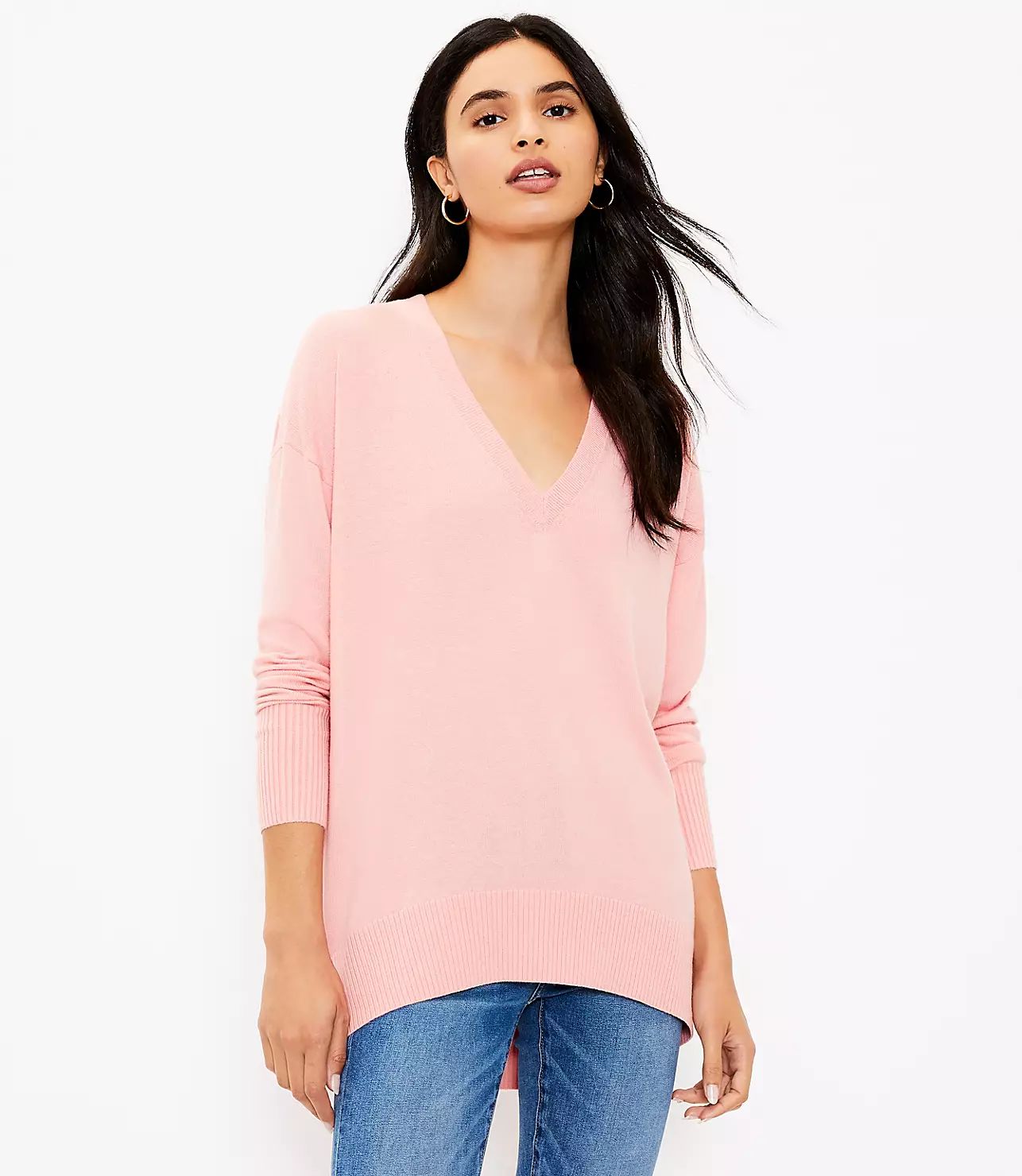 V-Neck Tunic Sweater | LOFT