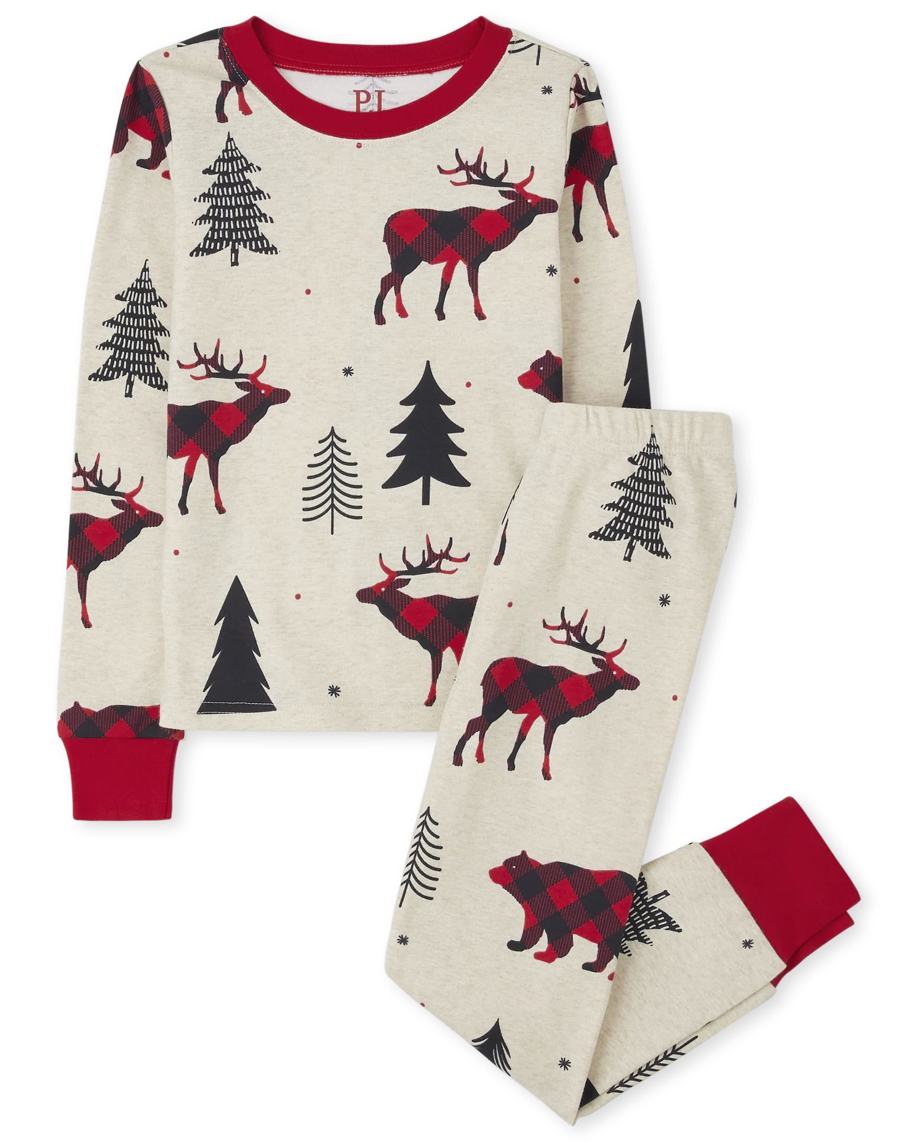 Unisex Kids Matching Family Christmas Long Sleeve Buffalo Plaid Bear Print Snug Fit Cotton Pajama... | The Children's Place