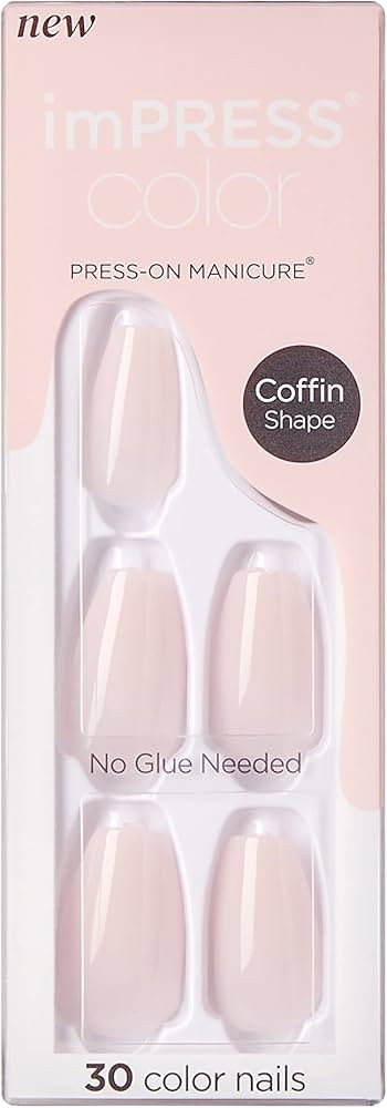 KISS imPRESS Color Press-On Nails Polish-Free Manicure Set, ‘Serendipity’, 30 Chip-Proof, Smu... | Amazon (US)