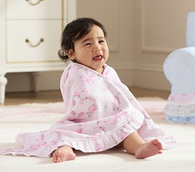 LoveShackFancy Floral Hearts Baby Hooded Towel | Pottery Barn Kids