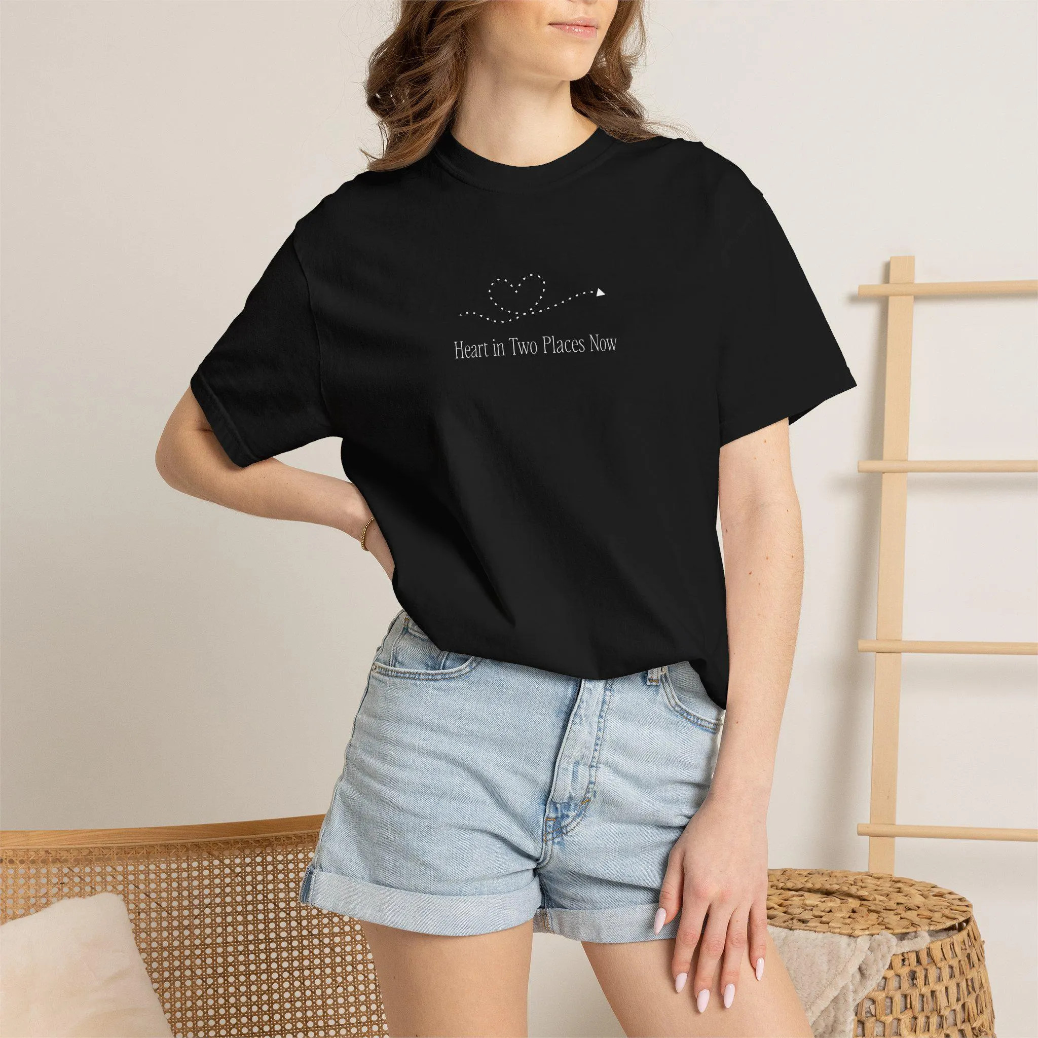Heart in Two Places Now College Mom Tee | Relaxed Fit Garment-Dyed Shirt | Etsy (Global)