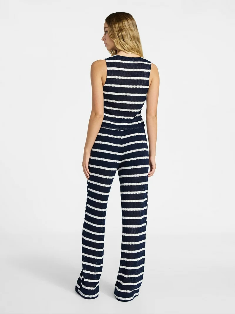 No Boundaries Sleeveless Button Vest and Pants, 2-Piece Set, Women’s XXS-XXL | Walmart (US)