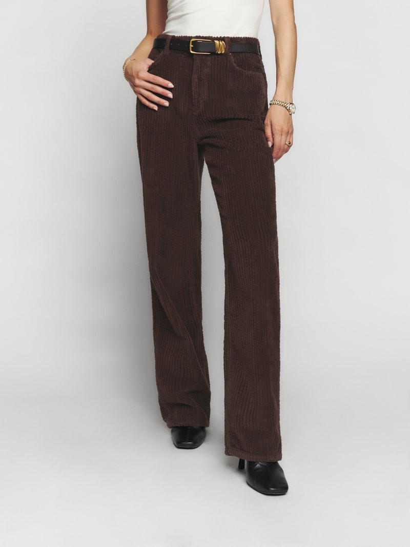 Preston Baggy High Rise Straight Corduroy Pants | Reformation (Global)