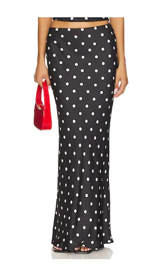 Blaine Maxi Skirt in Black Polka | Revolve Clothing (Global)