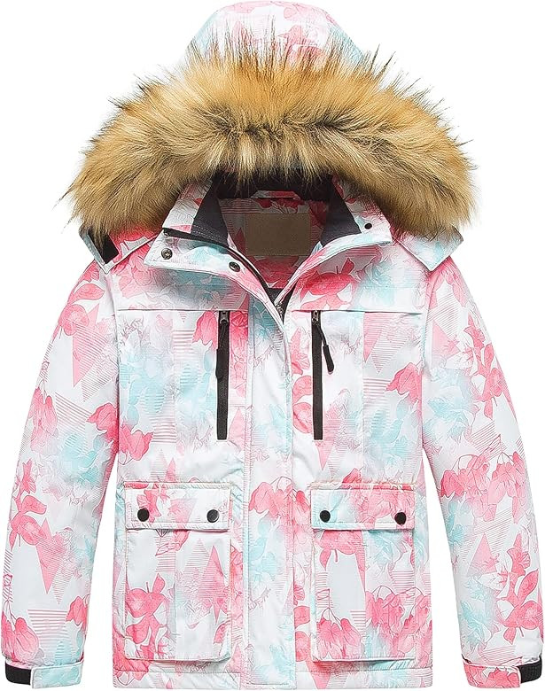 Pursky Girl's Waterproof Ski Jacket Kids Winter Snow Coats Fleece Raincoat Parka | Amazon (US)