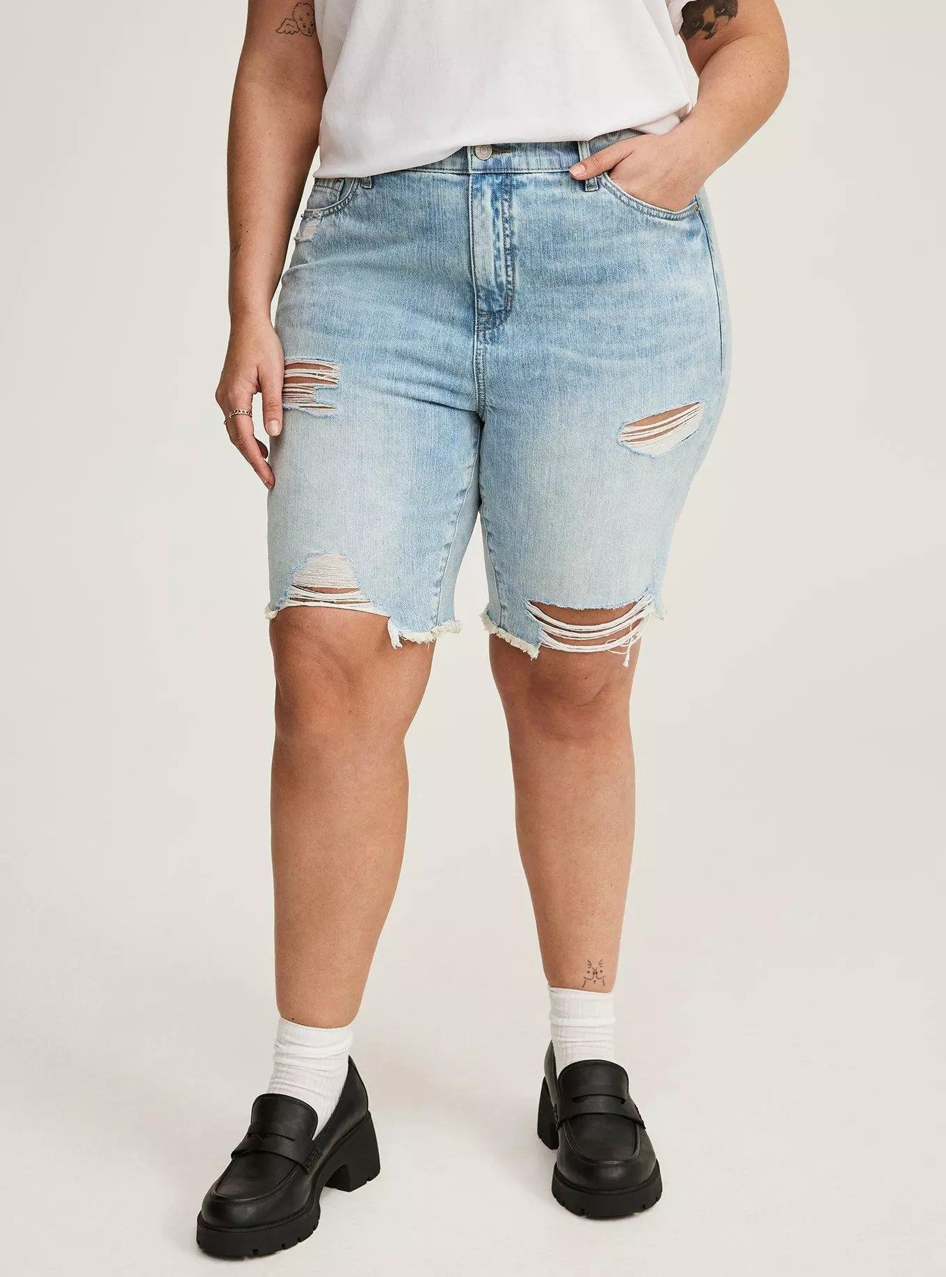 Perfect Bermuda High-Rise Denim  Short | Torrid (US & Canada)