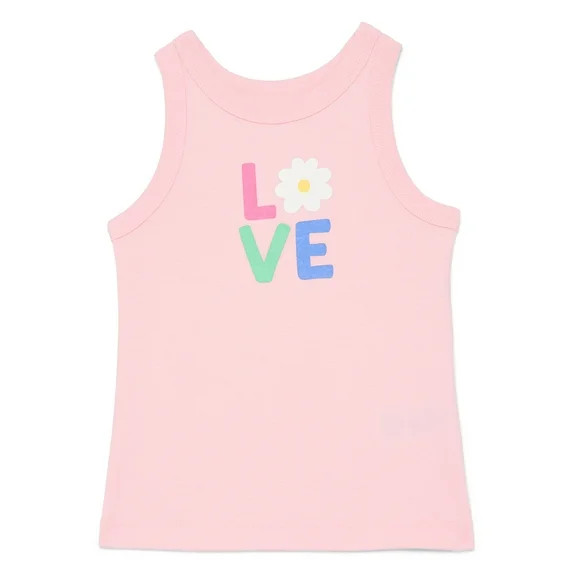 Wonder Nation Toddler Girls Ribbed Tank Top, Sizes 18M-5T | Walmart (US)