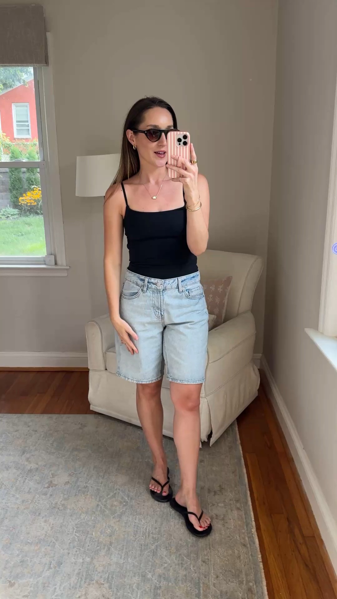 Wearing small tank and size 2 pants. They run large but I think they’re supposed to be kind of loose.