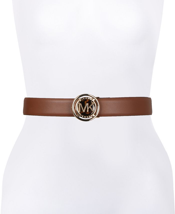 Faux Tortoiseshell Buckle Leather Belt | Macys (US)