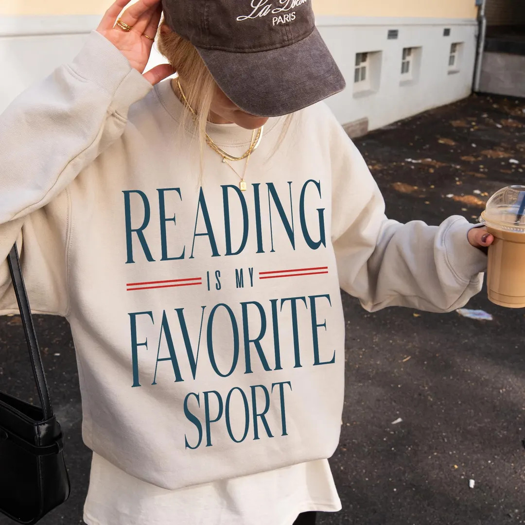Reading is My Favorite Sport Sweatshirt, Vintage Reading Sweatshirt, Book Lover Gift, Bookish T-s... | Etsy (US)