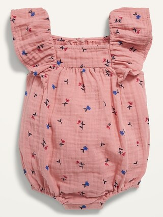 Flutter-Sleeve Floral Romper for Baby | Gap (US)