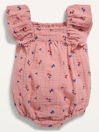 Flutter-Sleeve Floral Romper for Baby | Old Navy (US)