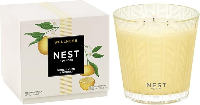 NEST New York Scented 3-Wick Candle, Sunlit Yuzu & Neroli - 21.2 oz - Up to 100-Hour Burn Time - ... | Amazon (US)