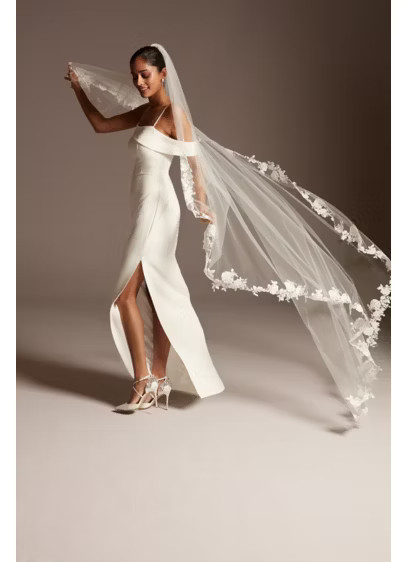 Corded Lace Edge Cathedral Veil | Davids Bridal