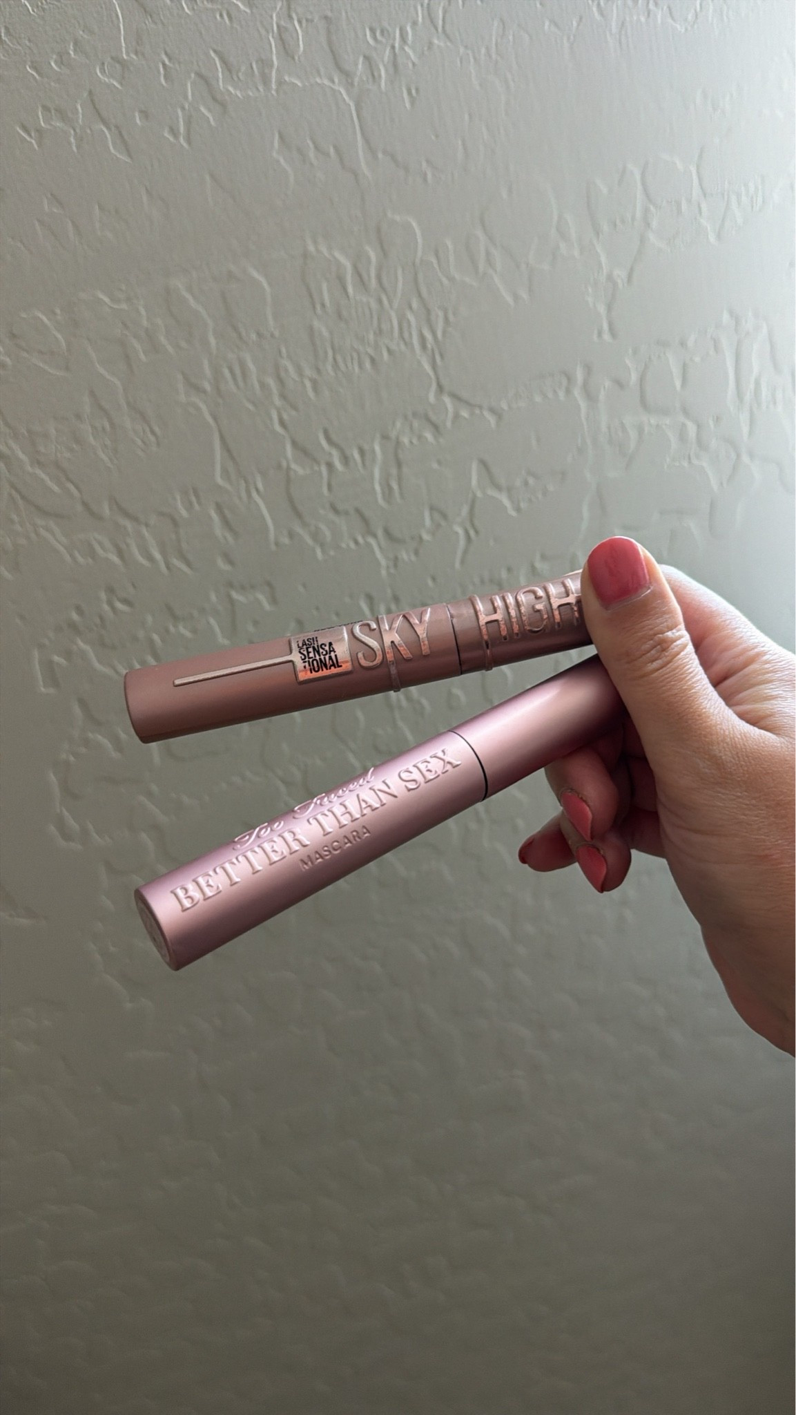 Current favs!! 

Too faced better than sex - Delivers bold, full lashes with just one coat.
Maybeline sky high - Gives you sky high length without weighing lashes down.

#LTKBeauty #LTKdayinmylife #LTKmomlife