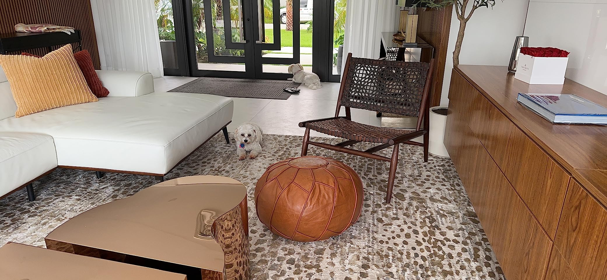 Moderner Faux Leather Pouf Unstuffed Ottoman Moroccan Footstool, Floor Footrest Cushion, Storage ... | Amazon (US)