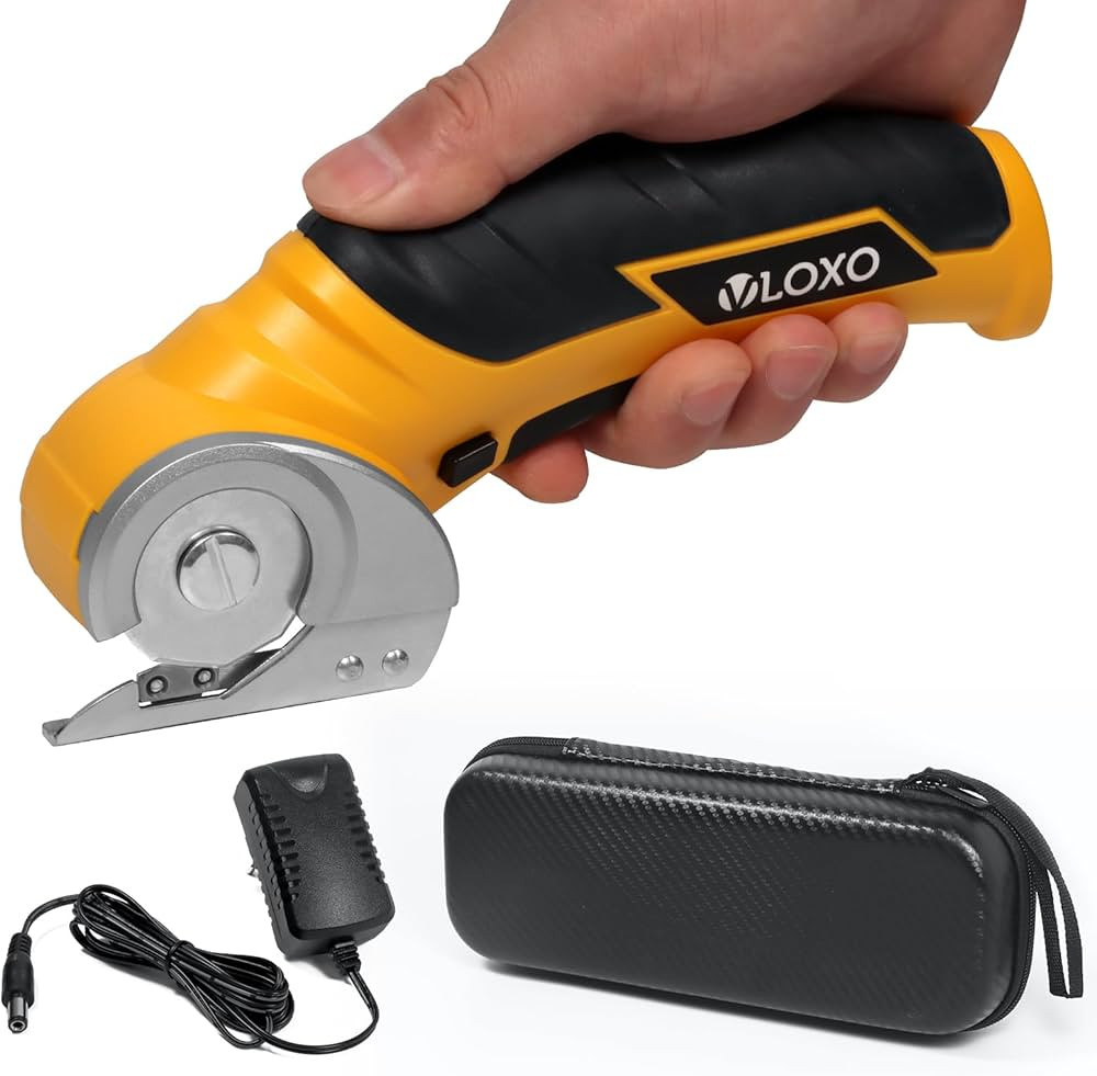 VLOXO Cordless Cardboard Cutter, Electric Scissors for Fabric with Safety Lock, Rotary Cutter Mul... | Amazon (US)