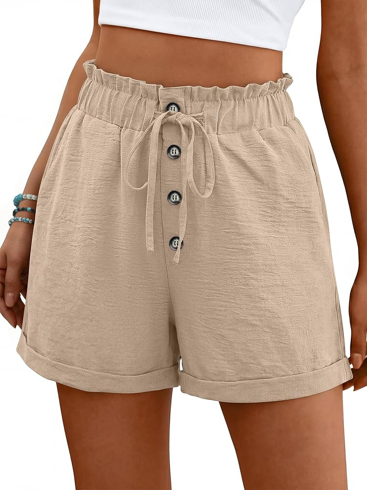 ANRABESS Womens Shorts Casual Summer High Waisted Elastic Drawstring Comfy Lounge Wide Leg Short ... | Amazon (US)