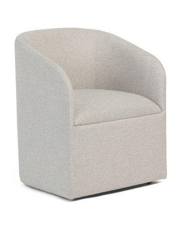 Kylie Caster Foot Faux Linen Anywhere Chair | TJ Maxx