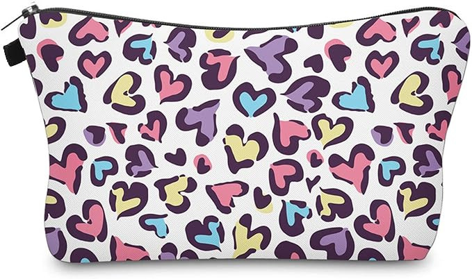 Cute Travel Makeup Bag Cosmetic Bag Small Pouch Gift for Women (Heart) | Amazon (US)